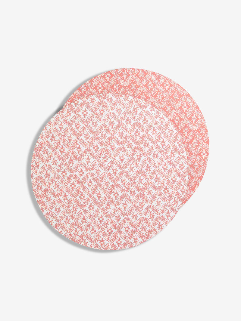 Nina Campbell coral pink cork backed placemats set of 4, imported from the UK