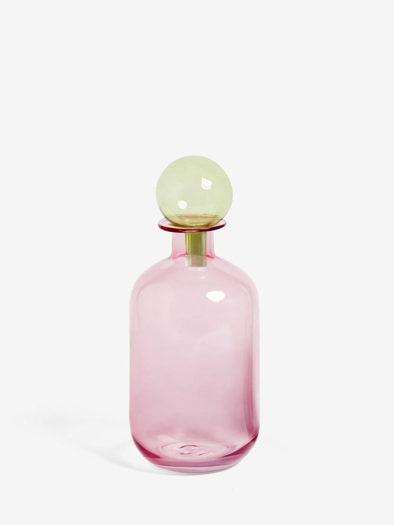 Rockett St George Pink/Green Apothecary Bottle, imported from the UK