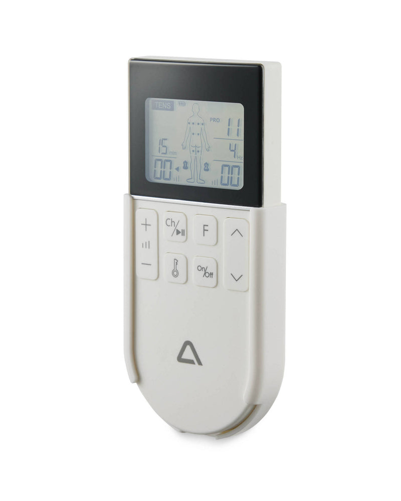 TENS EMS massage device with electrodes and charging cable - British product