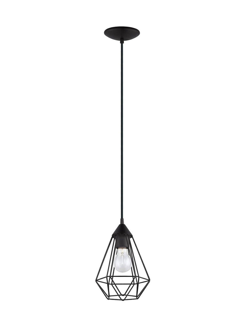 Eglo Tarbes geometric black pendant ceiling light, imported from the UK
