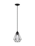 Eglo Tarbes geometric black pendant ceiling light, imported from the UK