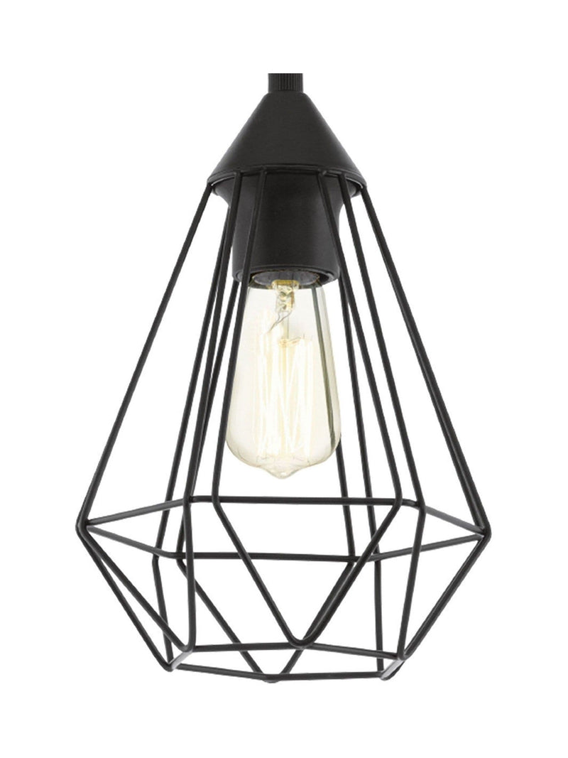 Eglo Tarbes geometric black pendant ceiling light, imported from the UK