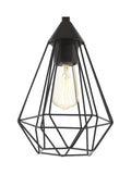 Eglo Tarbes geometric black pendant ceiling light, imported from the UK