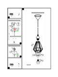 Eglo Tarbes geometric black pendant ceiling light, imported from the UK