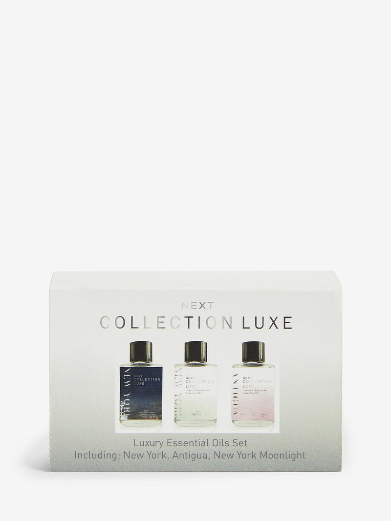 Mixed fragrance essential oil gift set with New York, New York Moonlight and Antigua scents, imported from the UK
