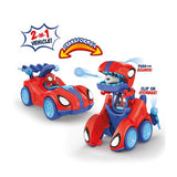 MARVEL Spidey-Rex Racer transforming vehicle dinosaur toy (British brand)