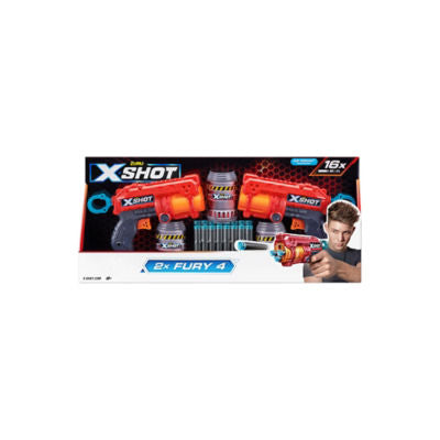 X Shot Excel Double Fury 4 Blaster, imported from the UK
