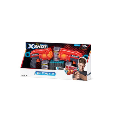 X Shot Excel Double Fury 4 Blaster, imported from the UK