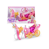 ASDA Sparkle Girlz Unicorn and Princess Doll with Carriage Playset- Buy online at McGrocer
