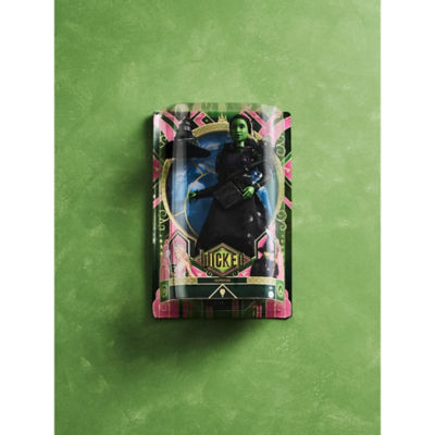 Wicked Elphaba fashion doll with green skin and braided hair (British brand)