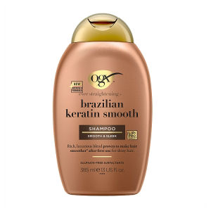 OGX Brazilian Keratin Smooth Shampoo for Dry Hair 385ml, imported from the UK