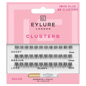 Eylure Fluffy Clusters false eyelash set with glue - British product