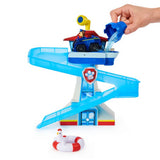 Paw Patrol Adventure Bay bath playset with light-up Chase vehicle - British product