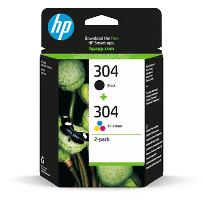HP 304 Black and Colour Ink Cartridge 2-pack, UK version
