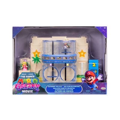 Super Mario Gateway Galaxy diorama set with Princess Peach and Captain Toad figures - British product