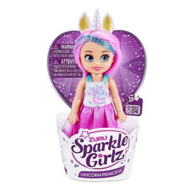 Sparkle Girlz Unicorn Princess Cupcake Doll 4.5 inch, imported from the UK