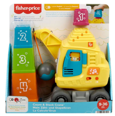 Fisher-Price Count & Stack Crane push-along toy, UK version