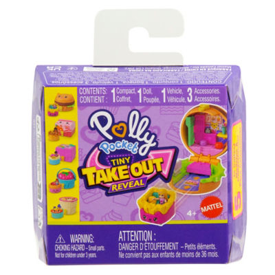 Polly Pocket Tiny Take Out surprise compact with vehicle and doll (British brand)