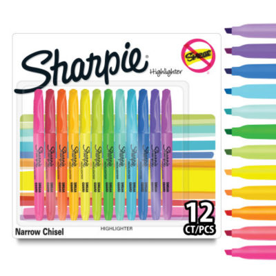 Sharpie Pocket Highlighters 12 pack assorted chisel tip (British brand)