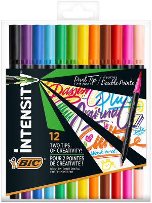 Bic Intensity Dual Tip Markers pack of 12 - British product