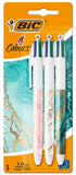 BIC 4 Colours Marble ballpoint pens pack of 3 - British product