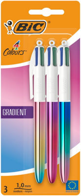 Bic 4 Colours Gradient ballpoint pens pack of 3 - British product