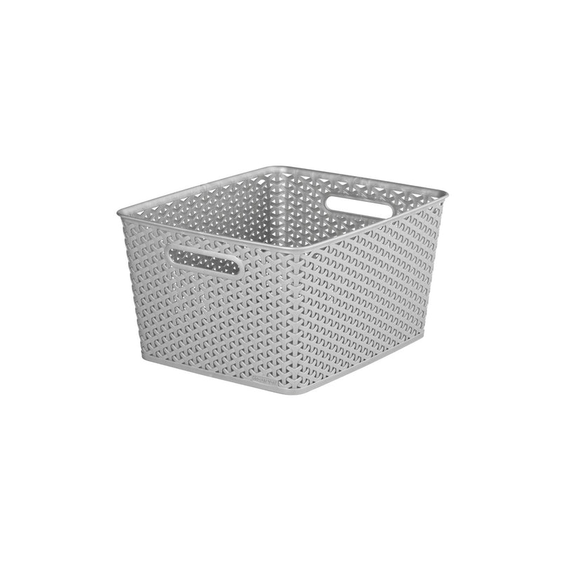 Curver rectangular grey storage basket 18L - British product