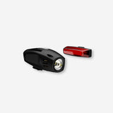 Decathlon front and rear USB LED bike light set 177g - British product