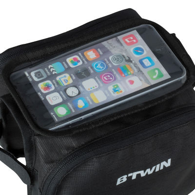 Decathlon double bike frame bag 2L black, UK version