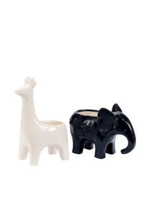 George Home giraffe and elephant holders, decorative home accents (British brand)