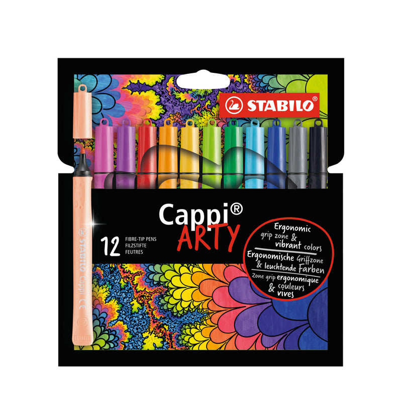 Stabilo Cappi ARTY fibre-tip pens assorted 12pk (British brand)