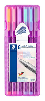 ASDA Staedtler Triplus Pastel Fineliners Fineliner Pens 6pk- Buy online at McGrocer
