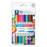 Staedtler double-ended twin-colour pens pack of 10, imported from the UK