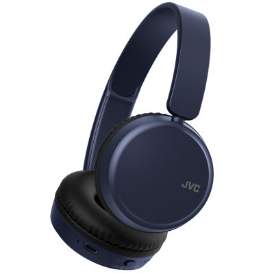 JVC on ear wireless Bluetooth headphones in blue, UK version
