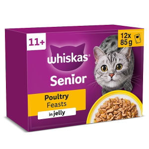 Whiskas Senior Poultry Cat Food Pouches 12 x 85g (British brand)