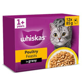 Whiskas Poultry Feasts wet cat food pouches 12x85g, UK version