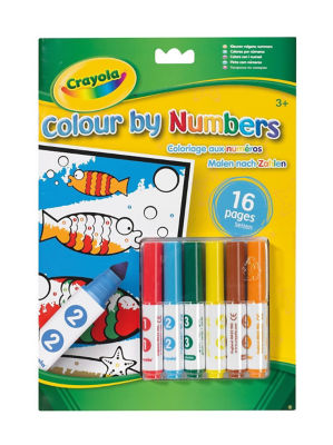 Crayola Colour by Numbers colouring book with mess-free markers - British product