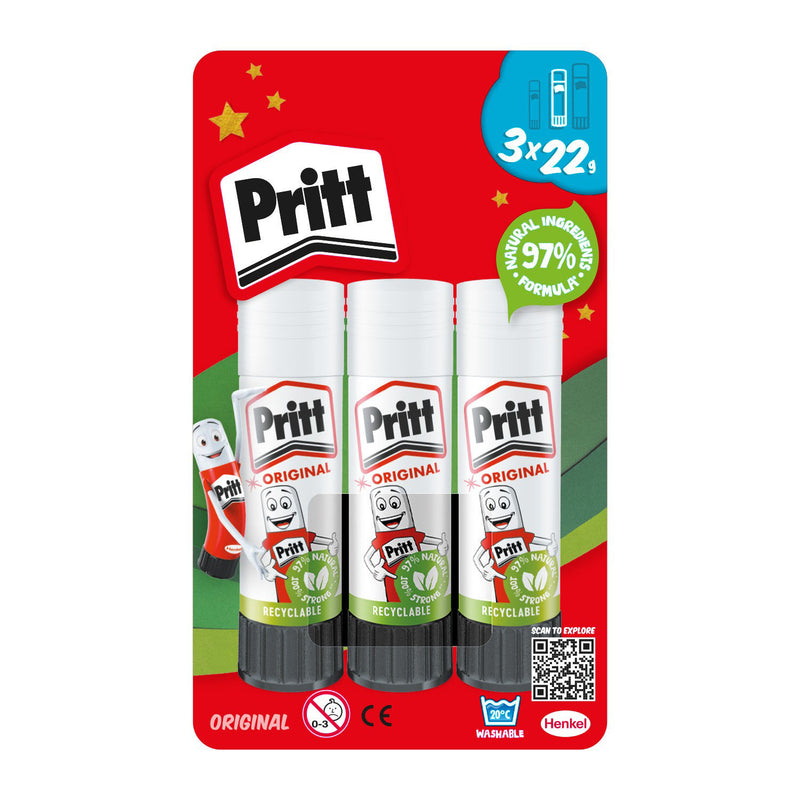 Pritt Stick Ocean Pack glue stick 3 x 22g, UK version
