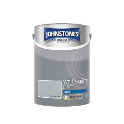 Johnstone's Manhattan Grey vinyl matt emulsion paint 5 litres, UK version