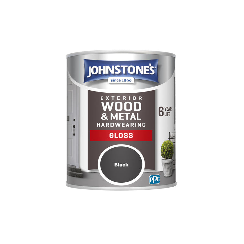 Johnstone's exterior gloss paint black 750ml, UK version
