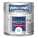 ASDA Johnstone's Quick Dry Gloss Brilliant White Paint 2.5L- Buy online at McGrocer