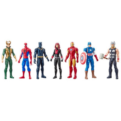 Marvel Action Figures 7-Pack Titan Heroes 12-Inch, imported from the UK
