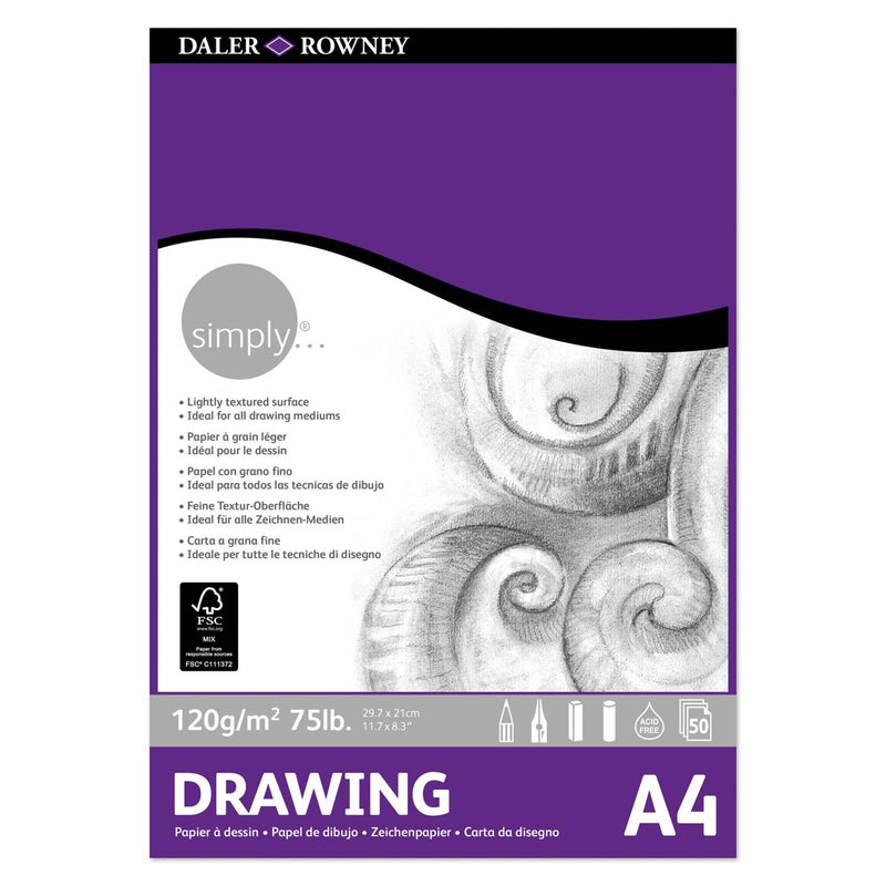 Daler Rowney Simply drawing pad A4, imported from the UK