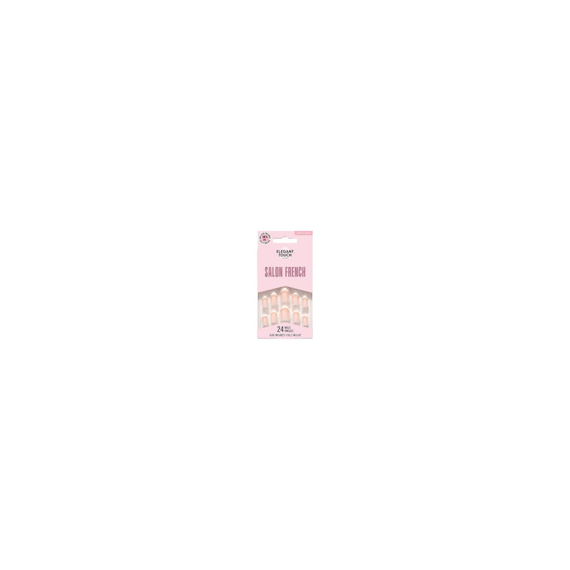 Elegant Touch press-on nails short almond French 24 nails (British brand)