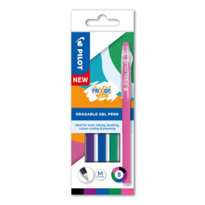 Pilot Frixion Ball Stick erasable gel pens pack of 5, UK version