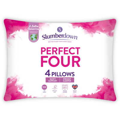 ASDA Slumberdown Perfect Four 4-Pack Soft Pillows (74x48cm)- Buy online at McGrocer