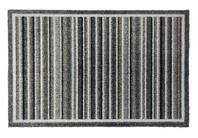 Washable Recycled Doormat Greige Stripe, imported from the UK
