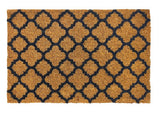 Natural coir doormat with stenciled geo pattern, imported from the UK