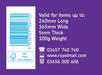 Royal Mail 1st Class stamps 8 pack, imported from the UK