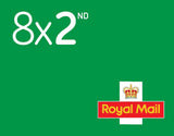 Royal Mail 8 andreklassefrimerker, importert fra Storbritannia